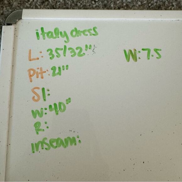 Made in Italy Women's Medium Embroidered Dress Lime Green Linen Cotton Blend - Picture 4 of 9